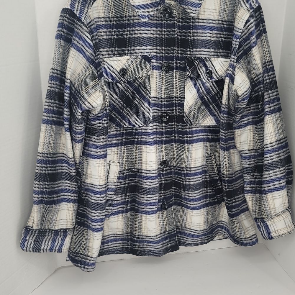 Divided H&M Oversized‎ Plaid Button Down Shacket Camping Gorpcore Women's M - Picture 3 of 8